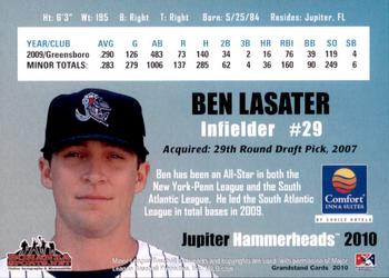 2010 Grandstand Jupiter Hammerheads #NNO Ben Lasater Back