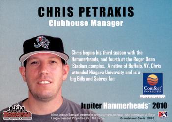 2010 Grandstand Jupiter Hammerheads #NNO Chris Petrakis Back