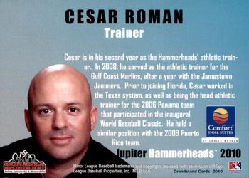 2010 Grandstand Jupiter Hammerheads #NNO Cesar Roman Back