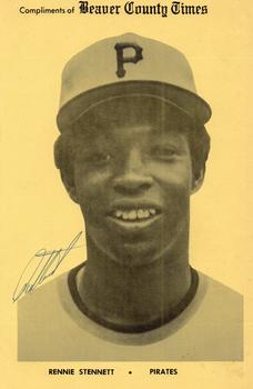 1972 Beaver County Times Pittsburgh Pirates #NNO Rennie Stennett Front