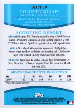 2008 Bowman Draft Picks & Prospects - Chrome Prospects #BDPP80 Polin Trinidad Back