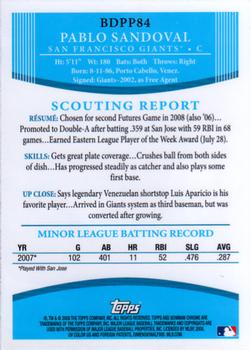 2008 Bowman Draft Picks & Prospects - Chrome Prospects #BDPP84 Pablo Sandoval Back