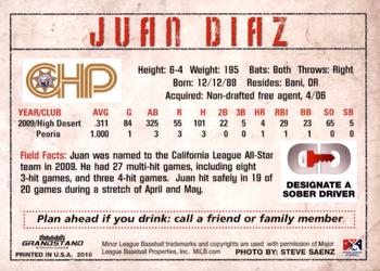 2010 Grandstand High Desert Mavericks #NNO Juan Diaz Back