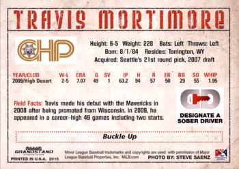 2010 Grandstand High Desert Mavericks #NNO Travis Mortimore Back