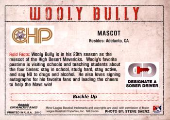2010 Grandstand High Desert Mavericks #NNO Wooly Bully Back