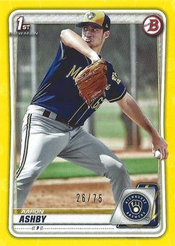 2020 Bowman - Prospects Yellow #BP-57 Aaron Ashby Front
