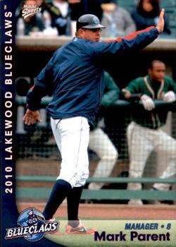 2010 MultiAd Lakewood BlueClaws #31 Mark Parent Front