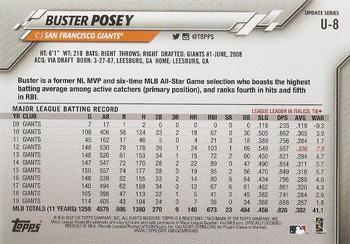2020 Topps Update #U-8 Buster Posey Back