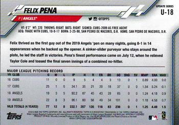 2020 Topps Update #U-18 Felix Pena Back