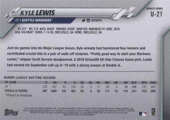 2020 Topps Update #U-21 Kyle Lewis Back