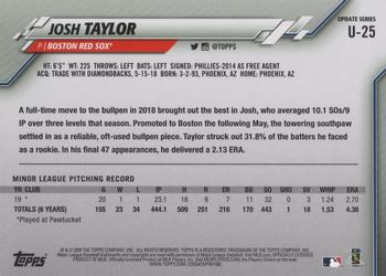 2020 Topps Update #U-25 Josh Taylor Back