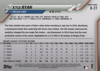 2020 Topps Update #U-27 Kyle Ryan Back
