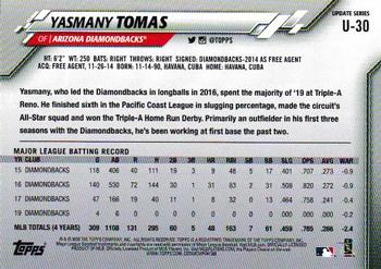 2020 Topps Update #U-30 Yasmany Tomas Back