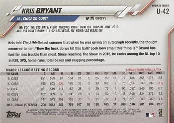 2020 Topps Update #U-42 Kris Bryant Back