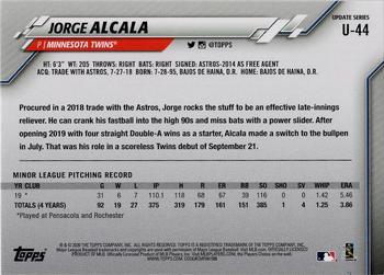 2020 Topps Update #U-44 Jorge Alcala Back