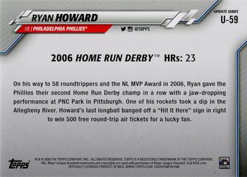 2020 Topps Update #U-59 Ryan Howard Back