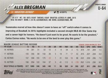 2020 Topps Update #U-64 Alex Bregman Back