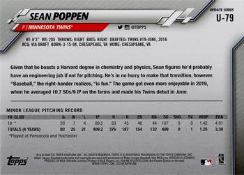 2020 Topps Update #U-79 Sean Poppen Back
