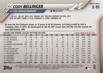 2020 Topps Update #U-80 Cody Bellinger Back