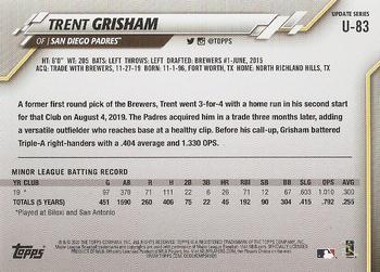 2020 Topps Update #U-83 Trent Grisham Back