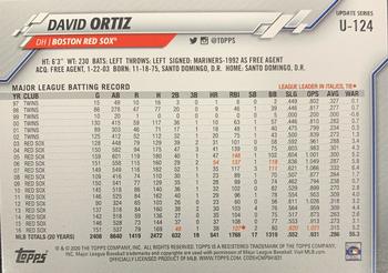 2020 Topps Update #U-124 David Ortiz Back