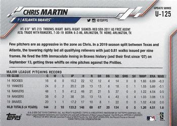 2020 Topps Update #U-125 Chris Martin Back