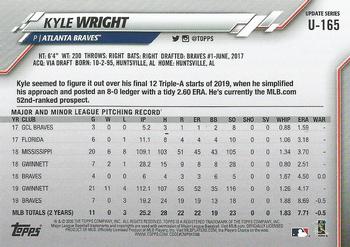 2020 Topps Update #U-165 Kyle Wright Back