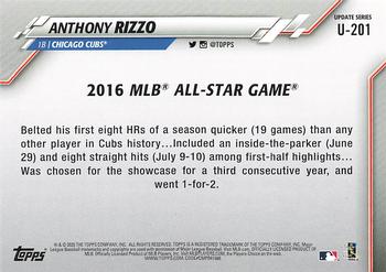 2020 Topps Update #U-201 Anthony Rizzo Back