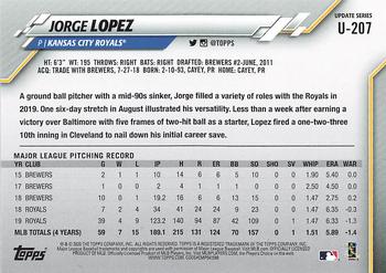 2020 Topps Update #U-207 Jorge Lopez Back