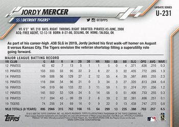 2020 Topps Update #U-231 Jordy Mercer Back