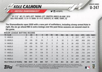 2020 Topps Update #U-247 Kole Calhoun Back