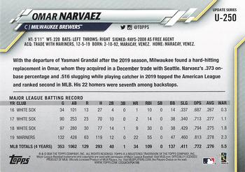 2020 Topps Update #U-250 Omar Narvaez Back