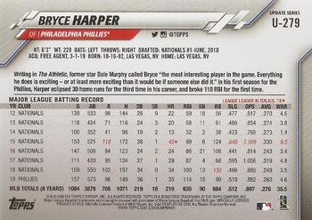 2020 Topps Update #U-279 Bryce Harper Back