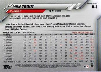 2020 Topps Update #U-4 Mike Trout Back