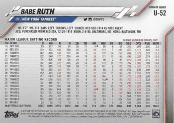 2020 Topps Update #U-52 Babe Ruth Back