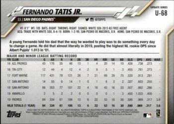 2020 Topps Update #U-68 Fernando Tatis Jr. Back