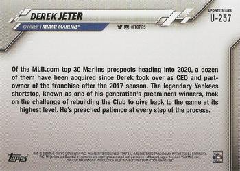 2020 Topps Update #U-257 Derek Jeter Back