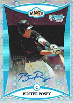2008 Bowman Draft Picks & Prospects - Chrome Prospects X-Fractors #BDPP128 Buster Posey Front