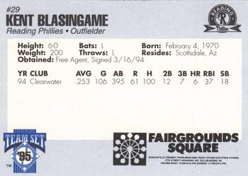 1995 Reading Phillies #NNO Kent Blasingame Back