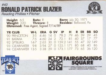 1995 Reading Phillies #NNO Ron Blazier Back