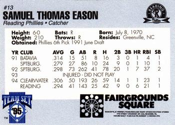 1995 Reading Phillies #NNO Samuel Eason Back