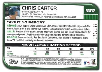 2008 Bowman Draft Picks & Prospects - Chrome X-Fractors #BDP12 Chris Carter Back