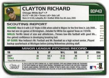 2008 Bowman Draft Picks & Prospects - Chrome X-Fractors #BDP43 Clayton Richard Back