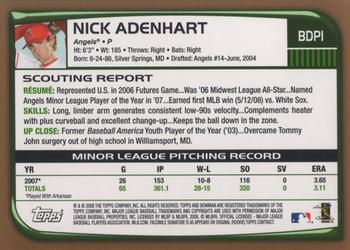 2008 Bowman Draft Picks & Prospects - Gold #BDP1 Nick Adenhart  Back