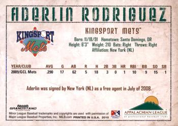 2010 Grandstand Appalachian League Top Prospects #NNO Aderlin Rodriguez Back