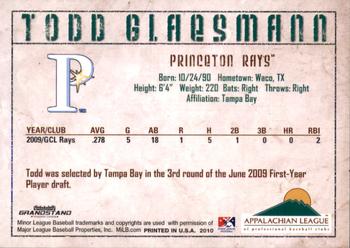 2010 Grandstand Appalachian League Top Prospects #NNO Todd Glaesmann Back