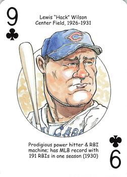 2008 Hero Decks Chicago Cubs Baseball Heroes Playing Cards #9♣️ Hack Wilson Front