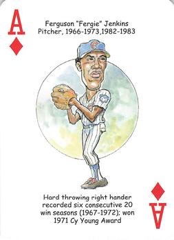 2008 Hero Decks Chicago Cubs Baseball Heroes Playing Cards #A♦️ Fergie Jenkins Front