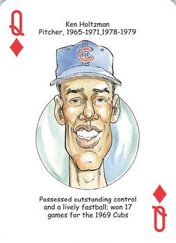 2008 Hero Decks Chicago Cubs Baseball Heroes Playing Cards #Q♦️ Ken Holtzman Front