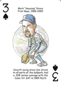 2008 Hero Decks Chicago Cubs Baseball Heroes Playing Cards #3♠️ Mark Grace Front